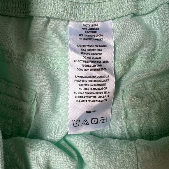 Calvin Klein Linen Shorts Womens Sz Small Mint Green Cargo Pockets relaxed fit - Picture 4 of 8